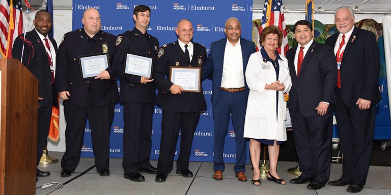 NYC Health + Hospitals/Elmhurst Salutes First Responders at  First Red, White and Blue Tribute
