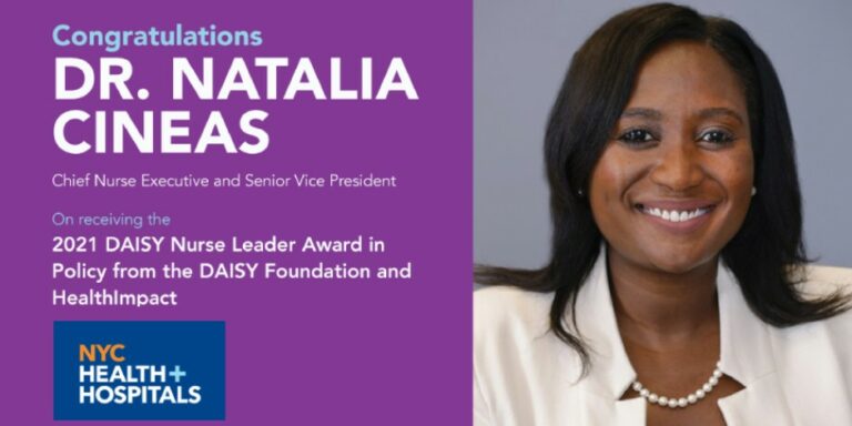 Chief Nursing Officer Natalia Cineas Receives 2021 DAISY Award