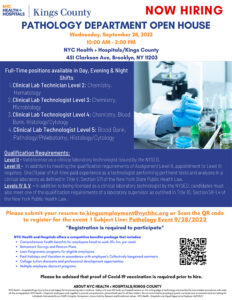 Kings County Pathology Department Open House