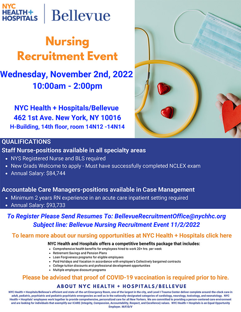 Bellevue Nursing Recruitment Event - NYC Health + Hospitals