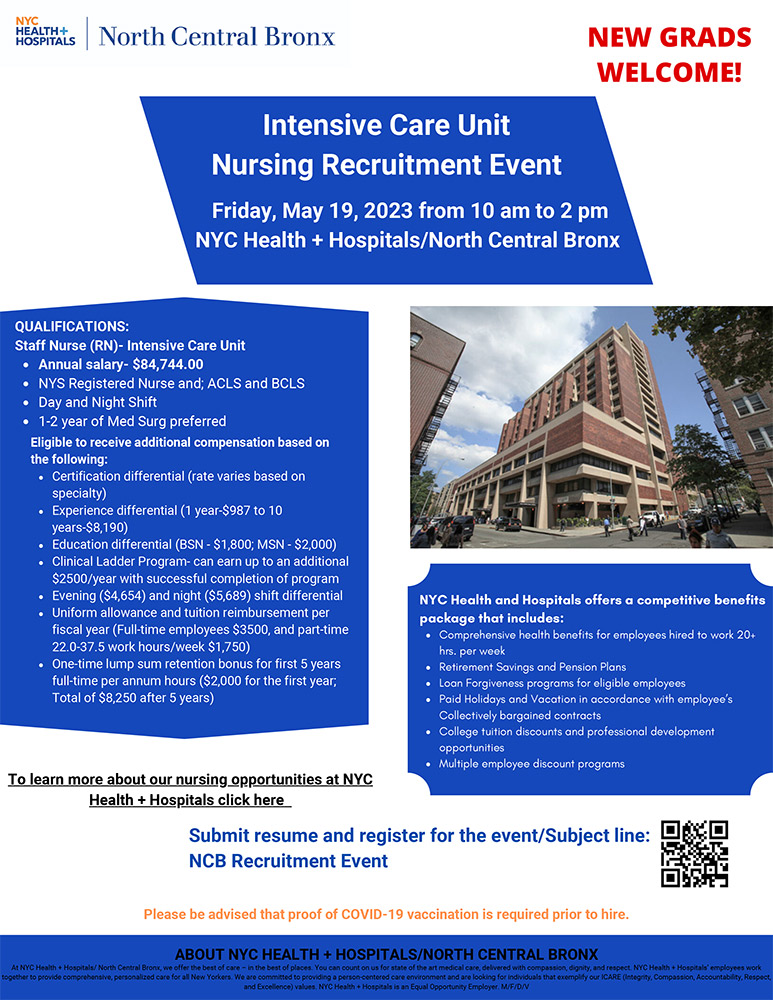 North Central Bronx Intensive Care Unit Nursing Recruitment Event - NYC ...