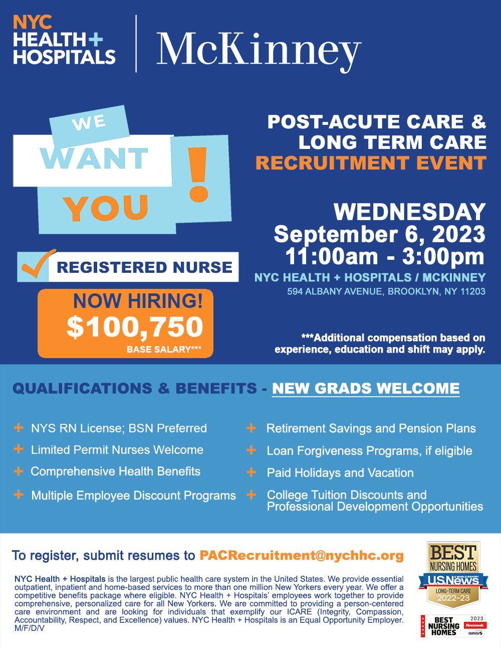 McKinney Post-Acute & Long Term Care Recruitment Event - NYC Health ...