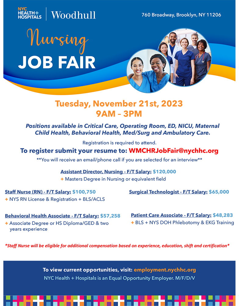 Woodhull Nursing Job Fair NYC Health + Hospitals