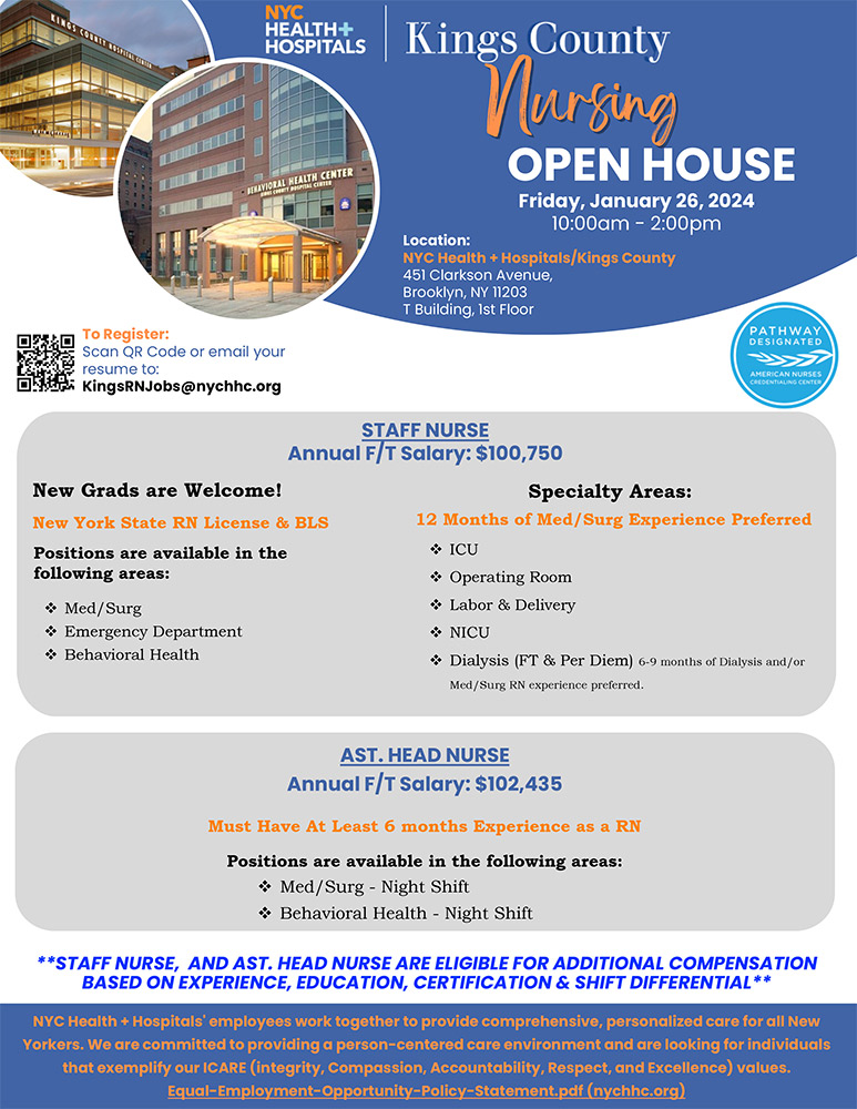 Kings County Nursing Open House NYC Health + Hospitals