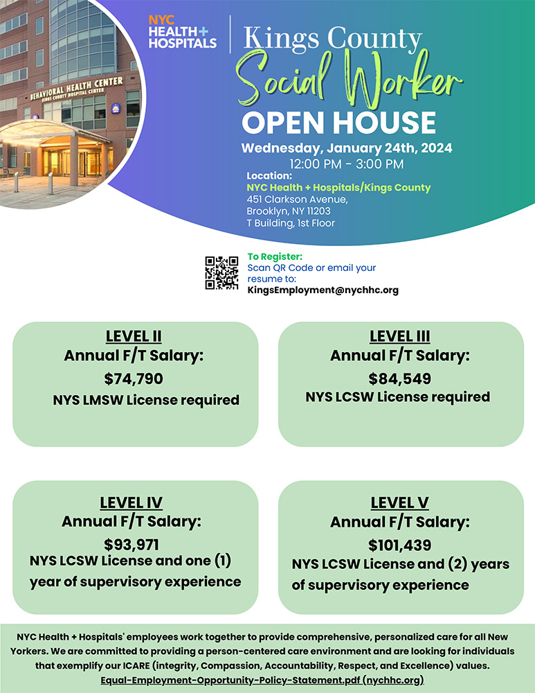 Kings County Social Worker Open House NYC Health + Hospitals