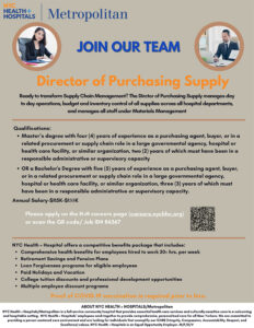 Metropolitan – Join Our Team – Director of Purchasing Supply
