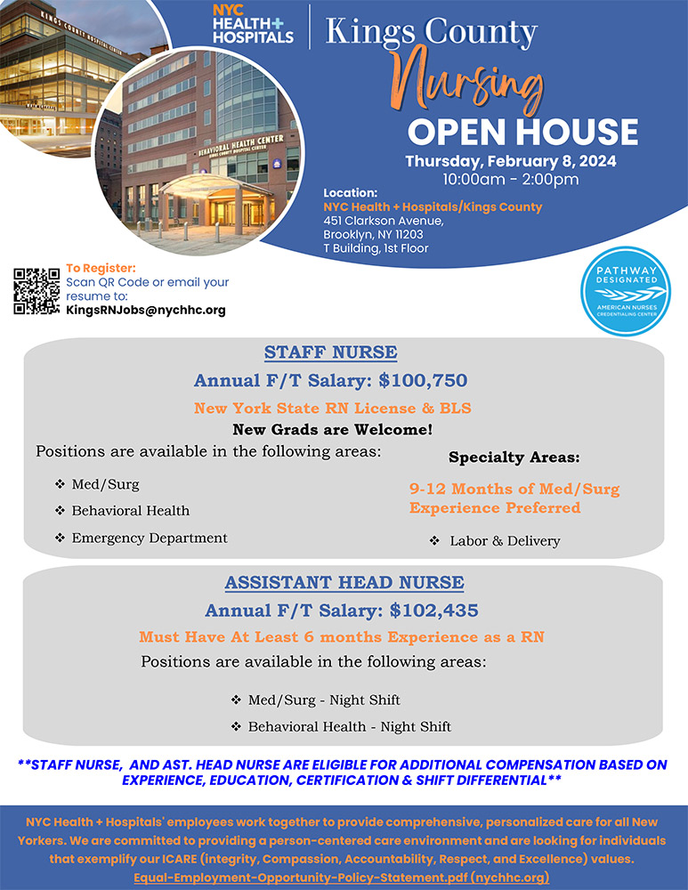 Kings County Nursing Open House NYC Health + Hospitals
