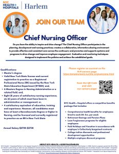 Harlem – Join Our Team – Chief Nursing Officer