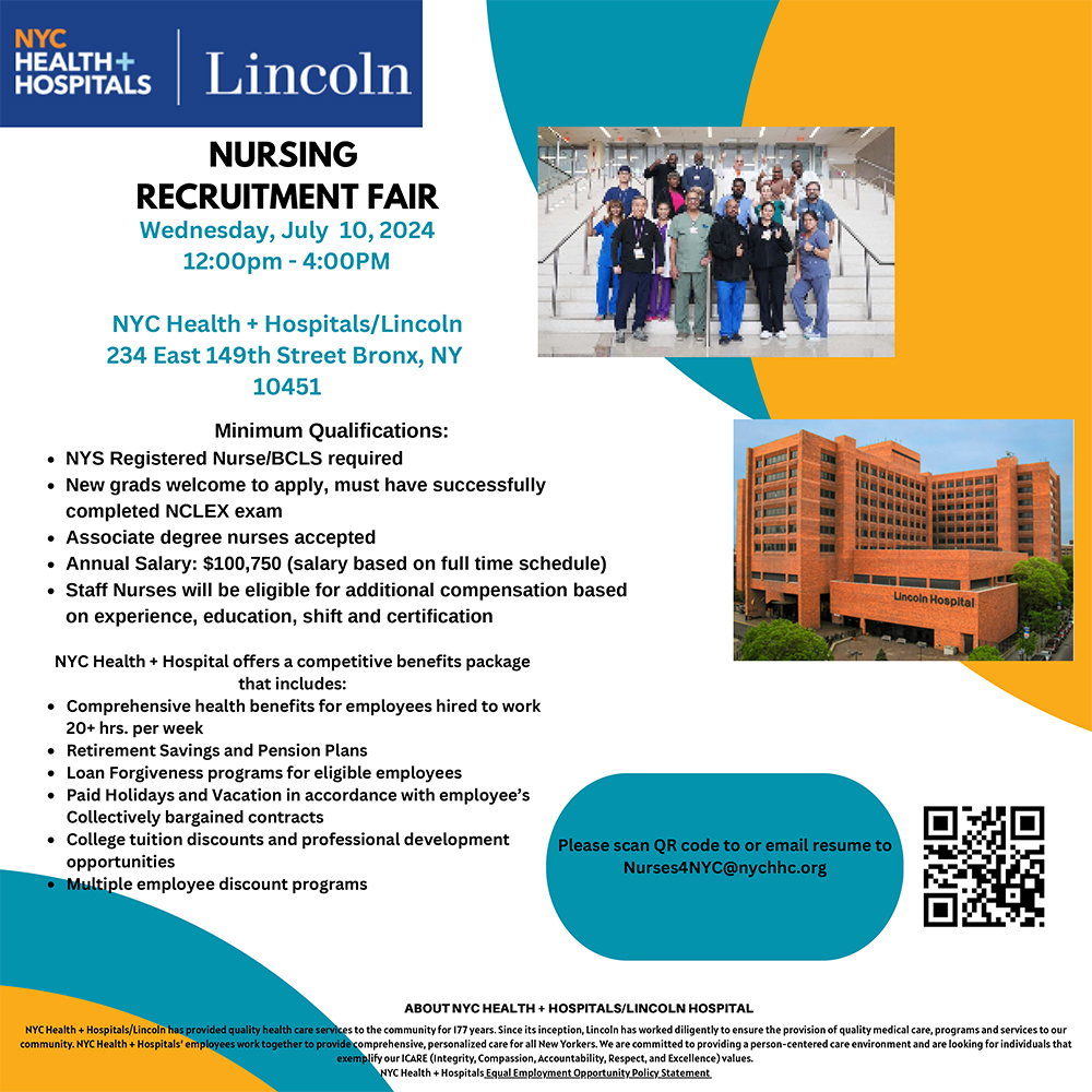 Lincoln Nursing Recruitment Fair - Nyc Health + Hospitals