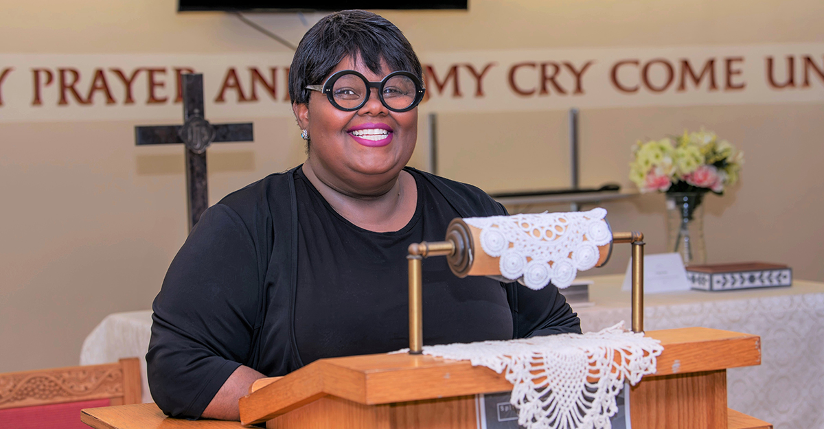 LaWanda Riddick, volunteer chaplain in the Trauma-Informed Maternal Health Chaplaincy Volunteer Program at NYC Health + Hospitals/Woodhull. Photo: Samuel Rodriguez.