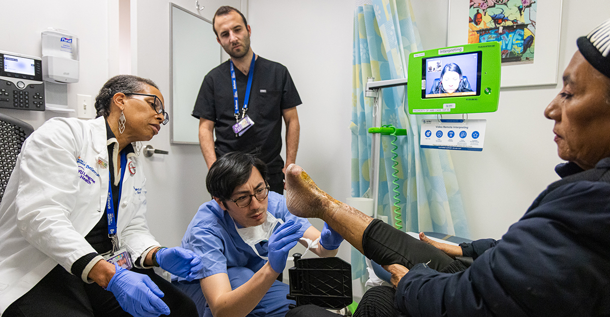 Comprehensive care. Dr. McLaurin likes to make sure that a multidisciplinary consultation, in this case by a plastic surgeon, is completed during the same patient visit. A vascular surgery consult was also obtained for this patient.
