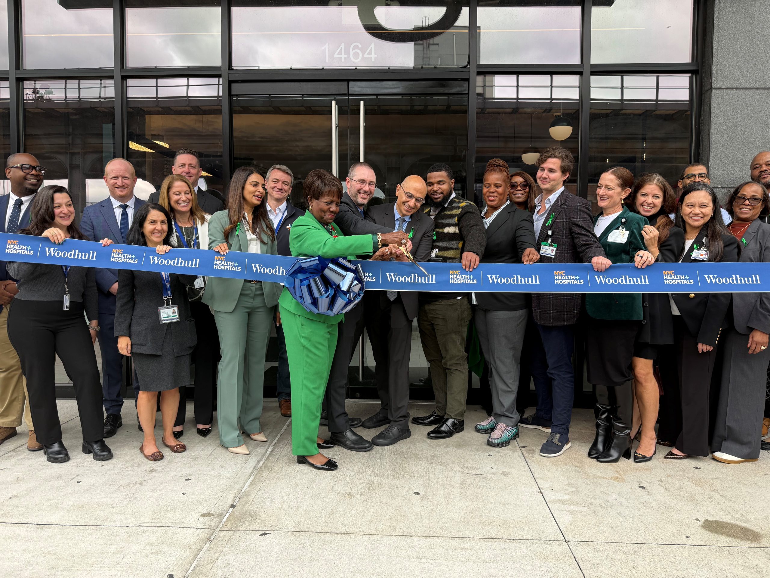 NYC Health + Hospitals and NYC Health + Hospitals/Woodhull leadership cut the ribbon on the new Bridge to Home site in Brooklyn.