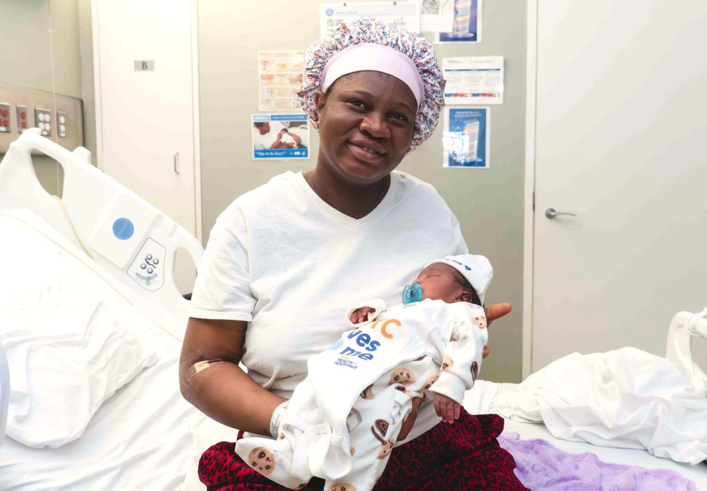 Mandu Toure and her newborn, Abraham Donzo, at Lincoln Hospital.