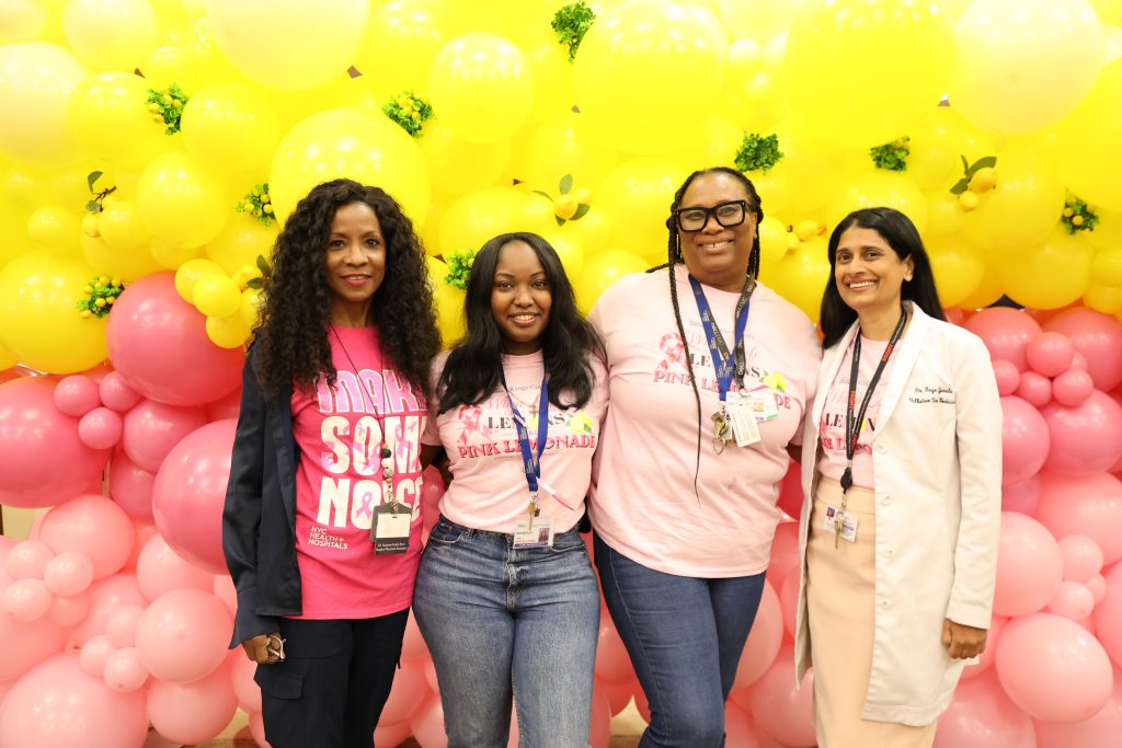 Staff at the annual “When Life Gives You Lemons, Make Pink Lemonade” event.