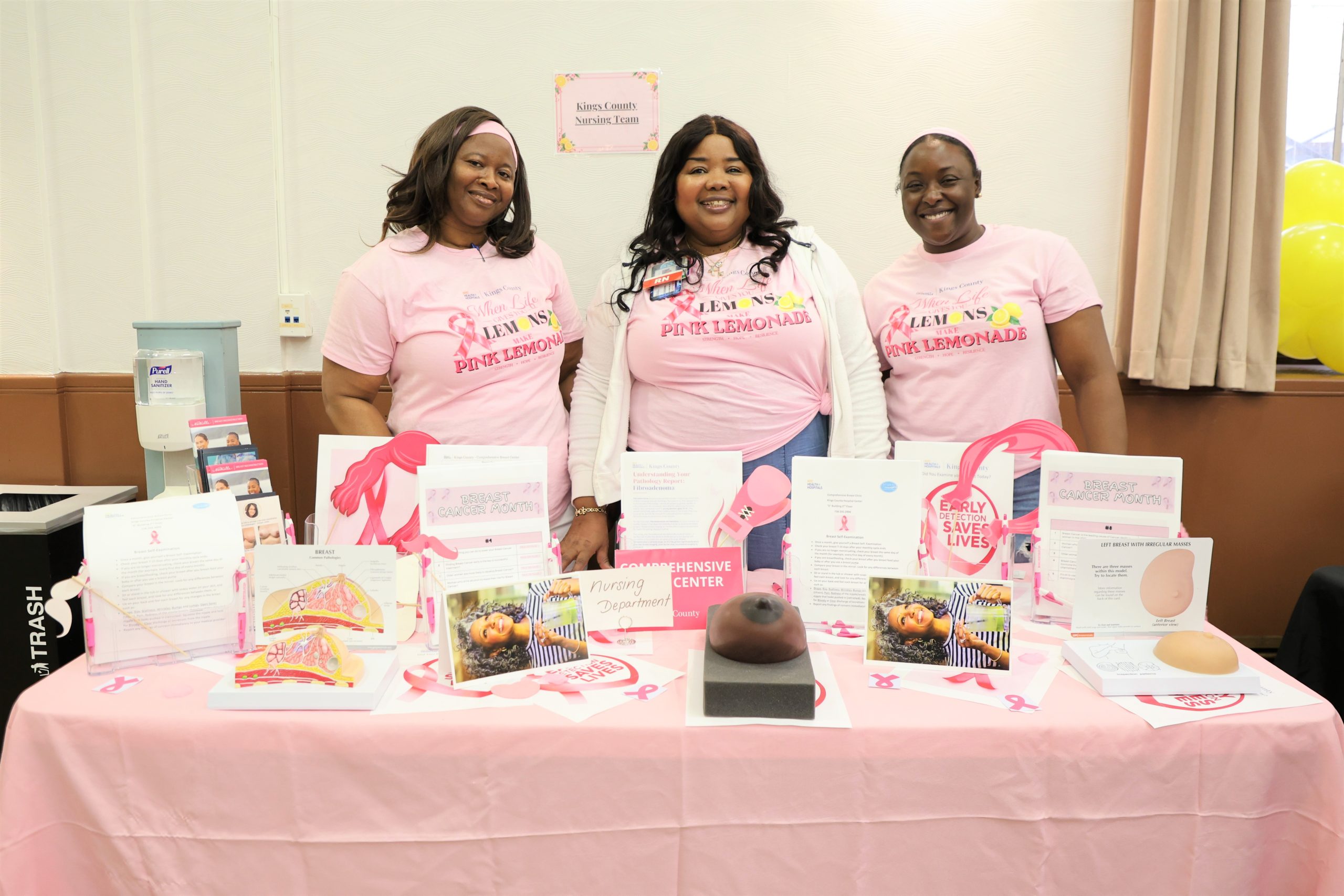 Staff at the annual “When Life Gives You Lemons, Make Pink Lemonade” event.
