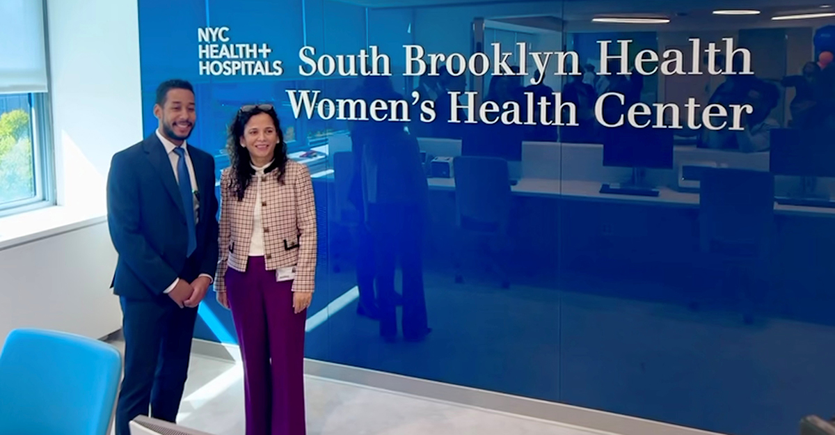 Brooklyn Borough President Antonio Reynoso and South Brooklyn Health CEO Manjinder Kaur