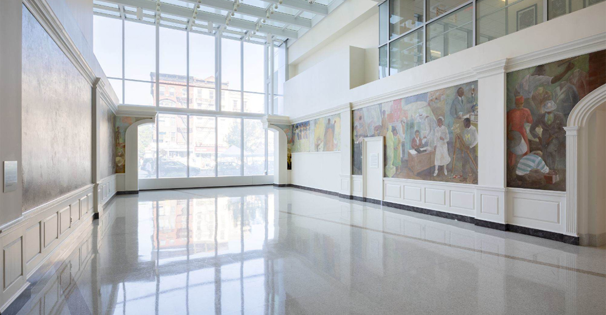 Pursuit of Happiness by Vertis Hayes in the WPA Mural Pavilion at NYC Health + Hospitals.